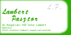 lambert pasztor business card